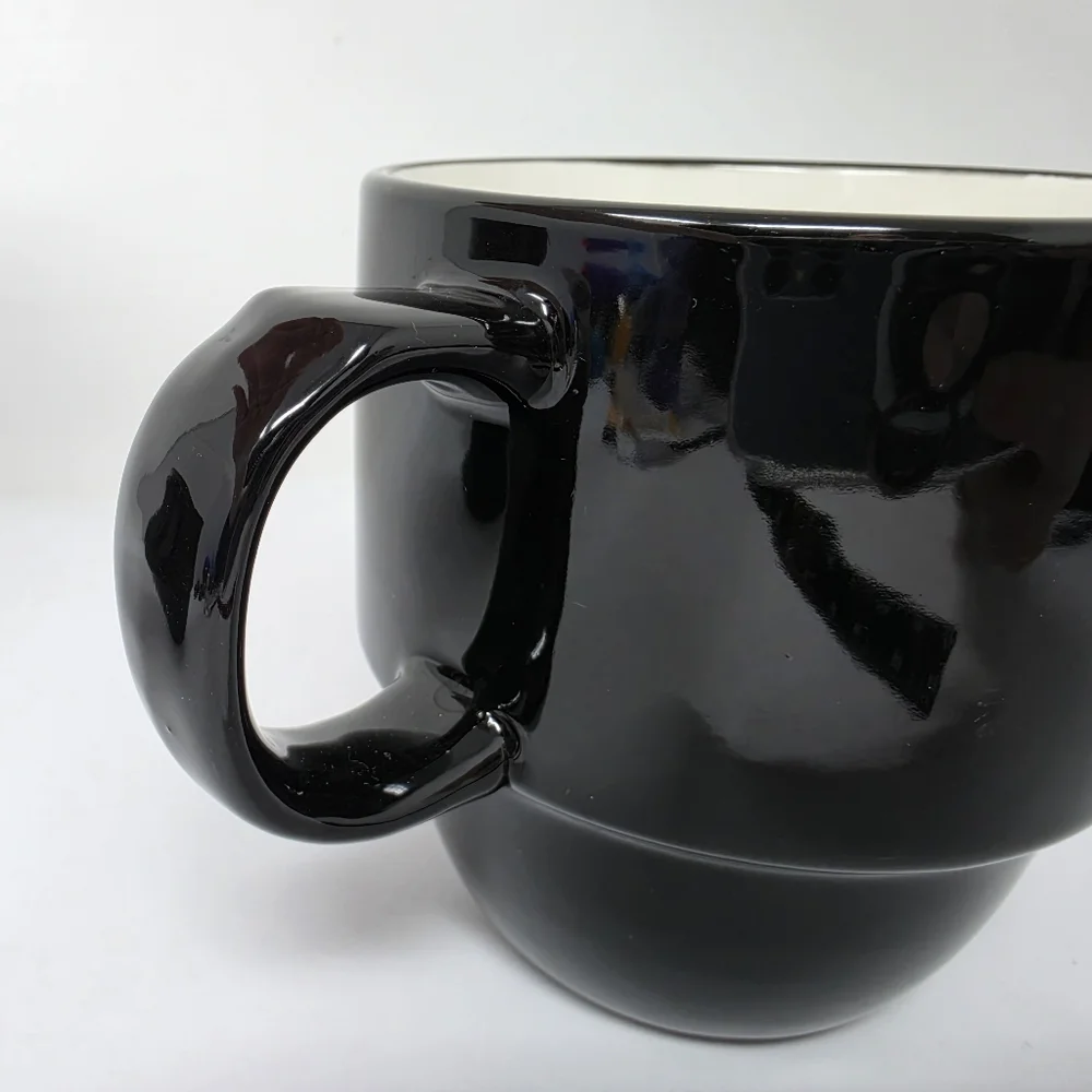 Coffee Cup Mug Stack Stackable Black Set of 2